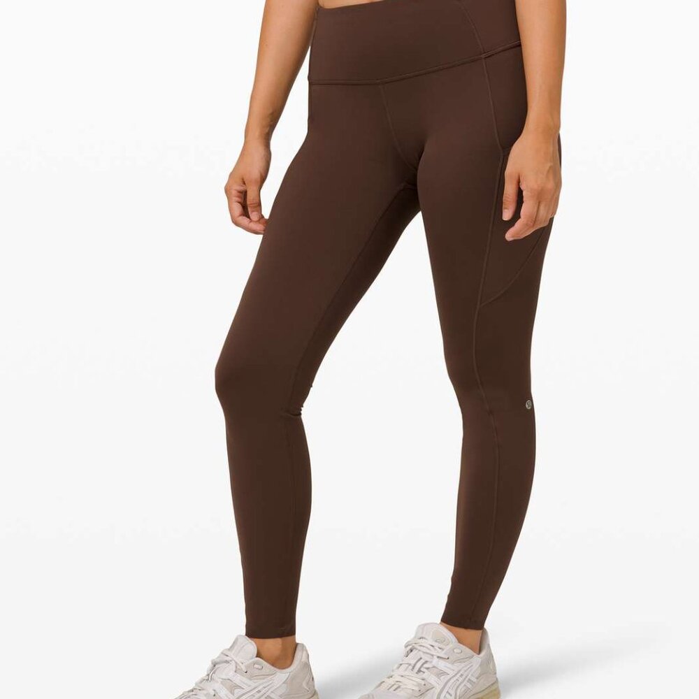 Lululemon Fast and Free High-Rise Tight Leggings Brushed Nulux Brown Size 6